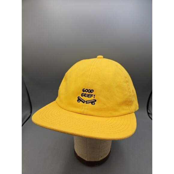 Vans Off The Wall Vans X Peanuts Mens Yellow Good Grief Adjustable Strapback Hat - Picture 1 of 9